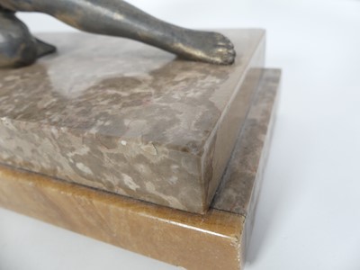 Lot 9 - A French Art Deco variegated marble clock...