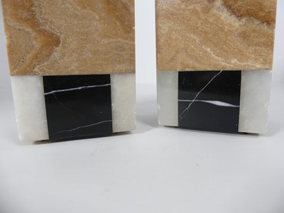 Lot 9 - A French Art Deco variegated marble clock...