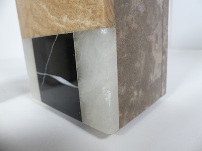 Lot 9 - A French Art Deco variegated marble clock...