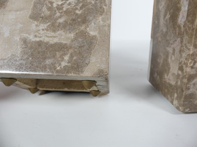 Lot 9 - A French Art Deco variegated marble clock...