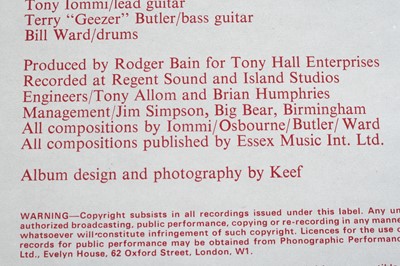 Lot 1039 - Black Sabbath - Paranoid, UK 1st pressing...