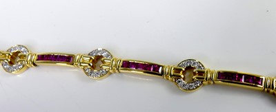 Lot 2748 - A new 18ct yellow gold ruby and diamond set...