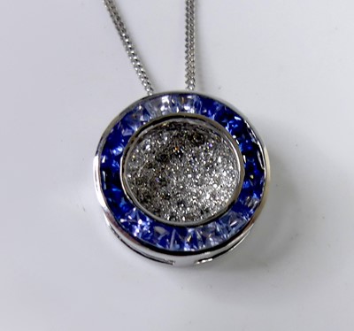Lot 2691 - A new 18ct white gold sapphire and diamond...