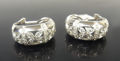 Lot 2724 - A pair of new Chimento 18ct white gold diamond...
