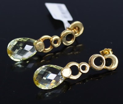 Lot 342 - A pair of brand-new 9ct gold and green quartz...