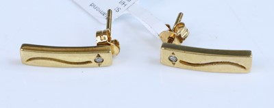 Lot 395 - A pair of new 9ct gold diamond point set ear...