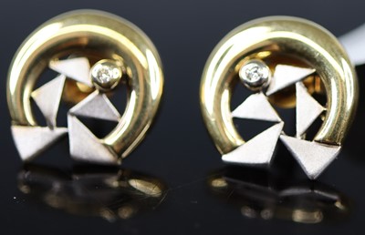 Lot 387 - A pair of new 9ct yellow and white gold...