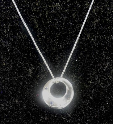 Lot 410 - A new 9ct white gold diamond point and...