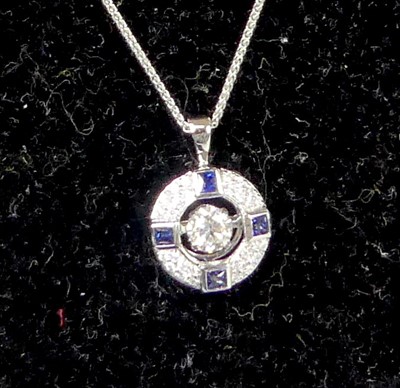 Lot 2731 - A new 18ct white gold sapphire and diamond...