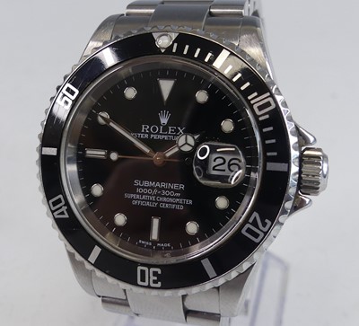 Lot 2380 - A gent's steel Rolex Oyster Perpetual date...