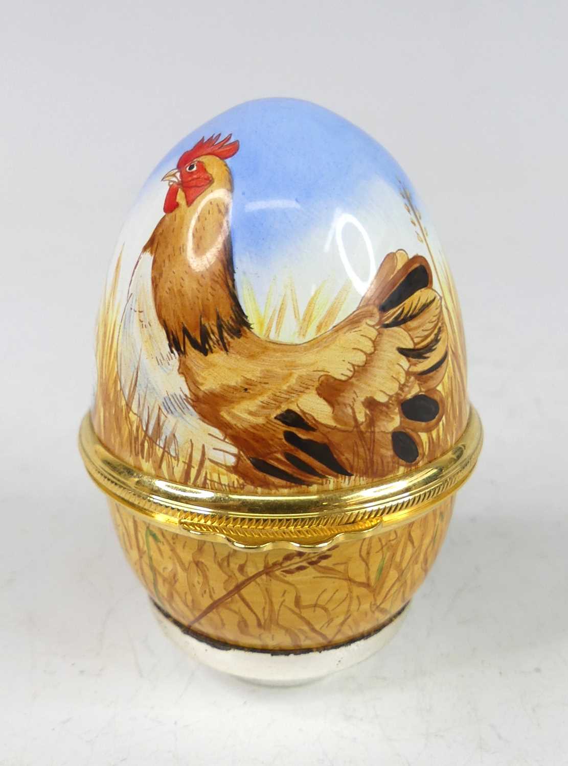Lot 32 - A contemporary Moorcroft enamel egg shaped...