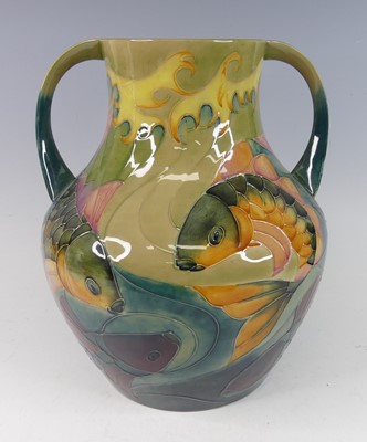 Lot 55 - A large contemporary Moorcroft 'Carp' pattern...