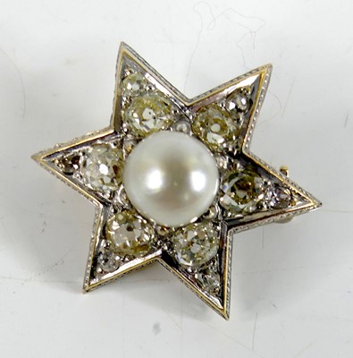 Lot 2237 - A late Victorian yellow and white metal, pearl...
