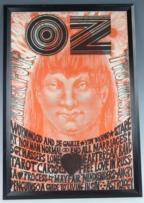 Lot 1303 - A promotional poster for Oz Magazine issue #4,...