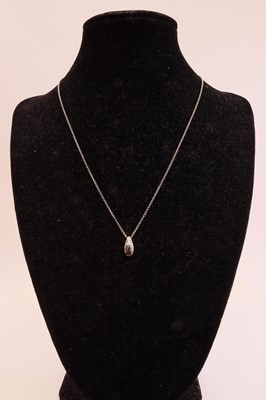 Lot 258 - A new 9ct white gold and diamond set teardrop...