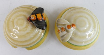 Lot 20 - Two 1930s Clarice Cliff Crocus pattern beehive...