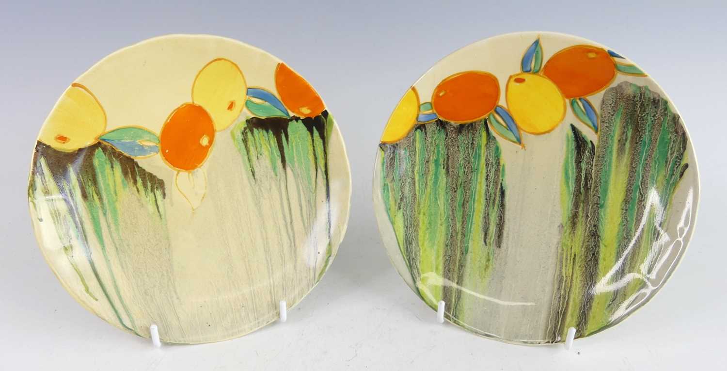 Lot 15 - Two 1930s Clarice Cliff Delicia Citrus pattern...