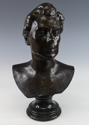 Lot 2409 - Ernst Seckel (XIX-XX) - bronze bust of a lady,...