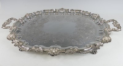 Lot 2176 - A Rococo Revival silver plated twin handled...