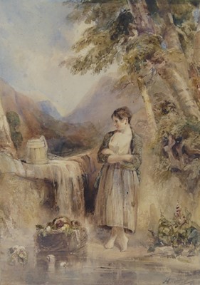 Lot 2438 - H. Austin (19th century) - The Washerwoman,...
