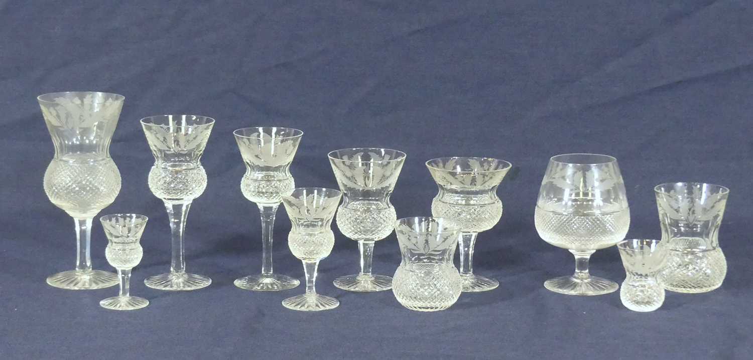 Lot 2087 - A part-suite of Edinburgh Crystal Thistle...
