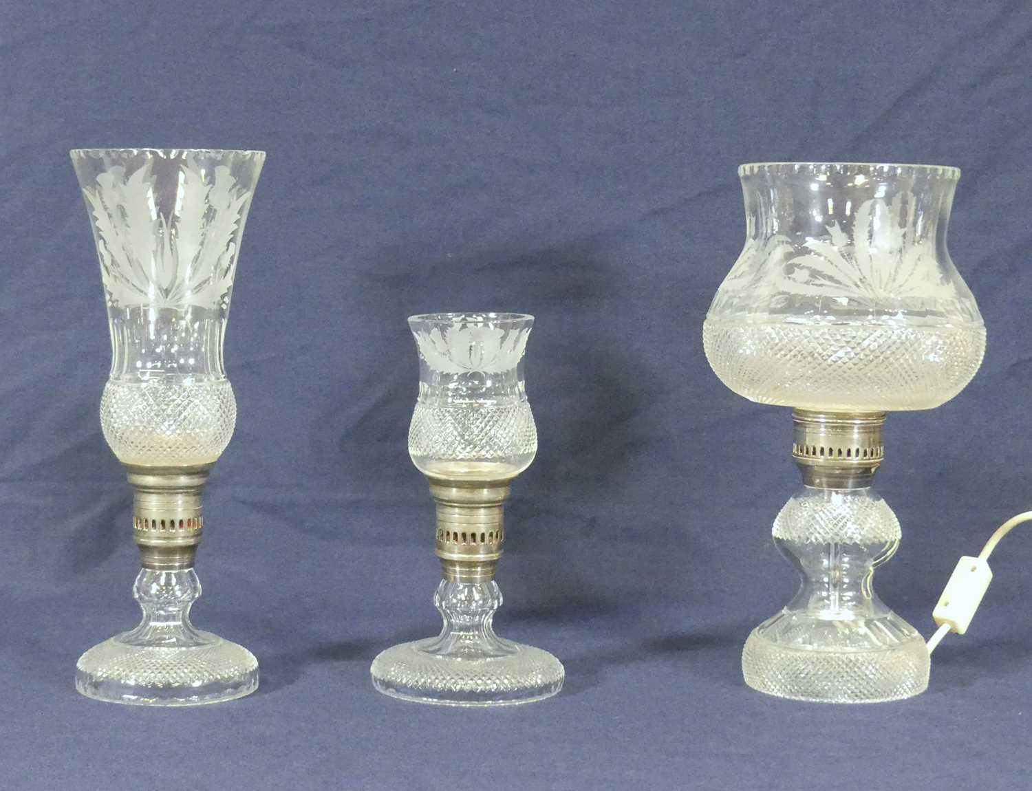 Lot 2084 - An Edinburgh Crystal Thistle pattern table...