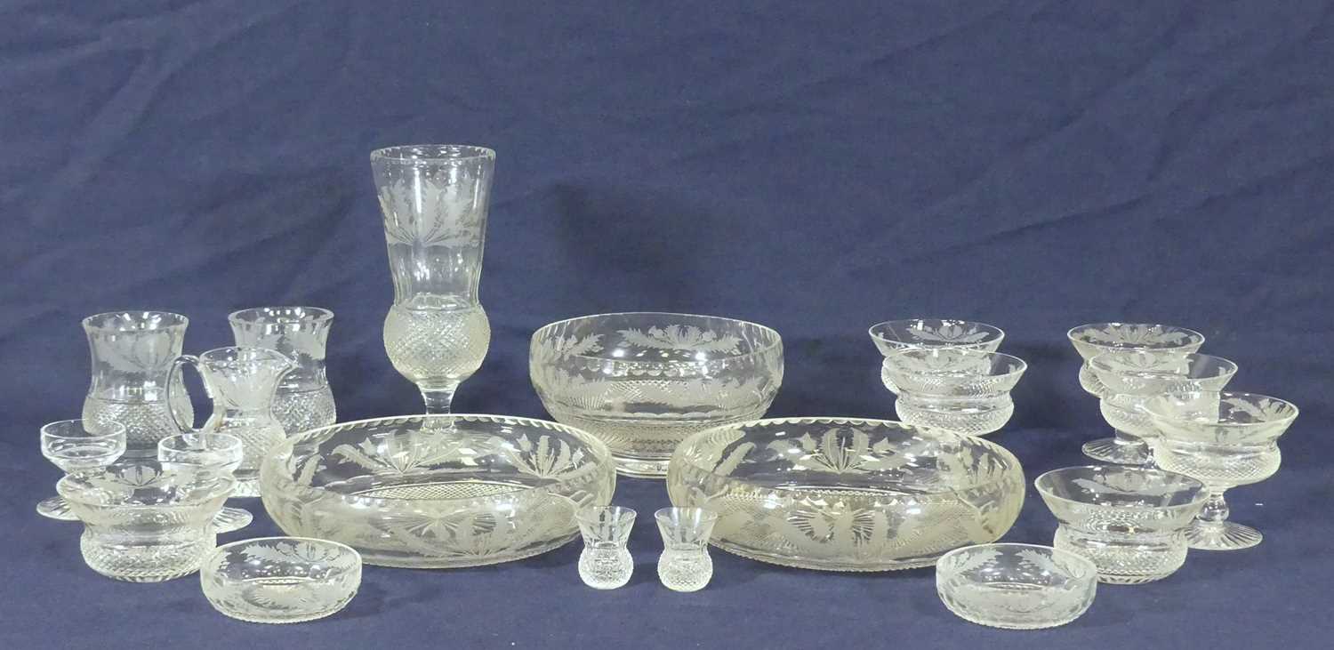 Lot 2086 - A part-suite of Edinburgh Crystal Thistle...