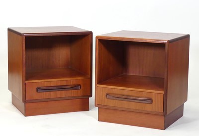 Lot 409 - A pair of 1960s G-Plan 'Fresco' teak bedside...