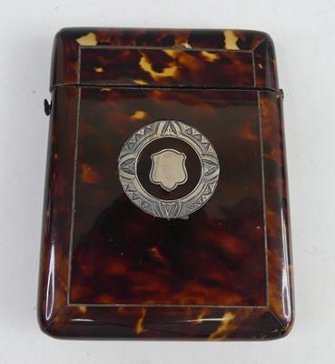 Lot 2390 - A Victorian tortoiseshell and white metal...