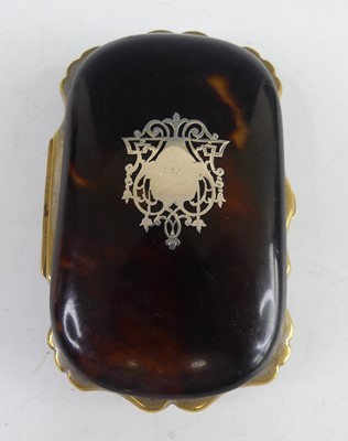 Lot 2389 - A Victorian tortoiseshell and silver inlaid...
