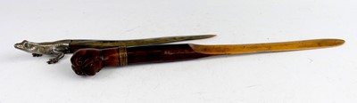 Lot 2388 - A late 19th century paperknife, the silver...