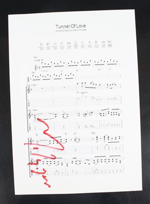 Lot 1312 - Mark Knopfler - Tunnel Of Love, a laminated A4...