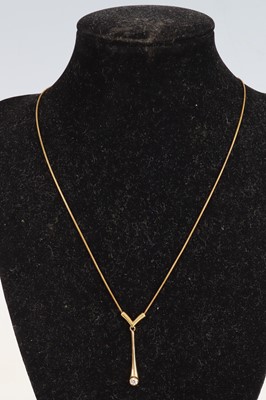 Lot 350 - A brand-new 9ct gold diamond set drop bar...