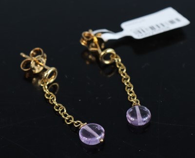 Lot 331 - A pair of new 9ct gold Serenity amethyst set...