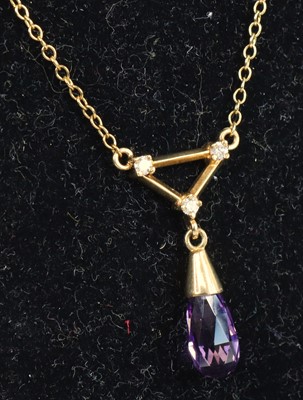 Lot 398 - A new 9ct yellow gold amethyst and three...