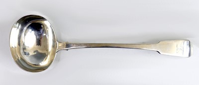Lot 2183 - A George IV silver soup ladle, in the Fiddle...