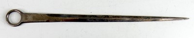 Lot 2199 - A William IV silver meat skewer, with ring...