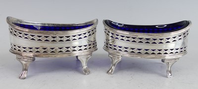 Lot 2111 - A pair of George III silver table salts, each...