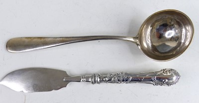 Lot 2131 - A Hungarian silver sauce ladle, undecorated,...