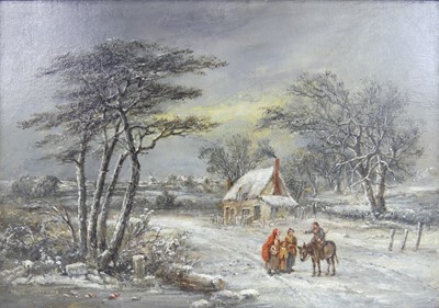 Lot 2460 - Robert Burrows (1810-1833) - Snow scene with...