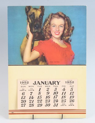Lot 1456 - Marilyn Monroe interest - a rare 1952 calendar...