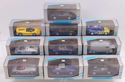 Lot 886 - A Minichamps 1/43 scale group of ten plastic...