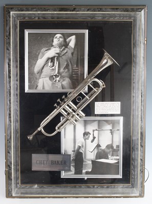 Lot 1226 - Chet Baker - a silver plated trumpet mounted...