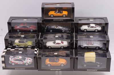 Lot 888 - A Minichamps 1/43 scale group of ten plastic...