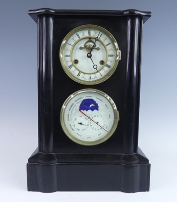 Lot 157 - A reproduction French style black slate...