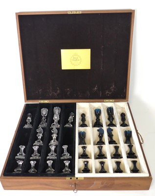 Lot 86 - A Royal Doulton crystal part chess set, in...