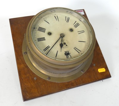Lot 92 - An early 20th century brass ship's bulkhead...