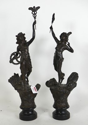 Lot 117 - A pair of early 20th century spelter figures,...