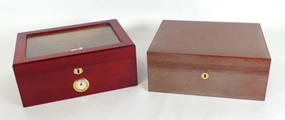 Lot 120 - A contemporary stained cedar humidor, having a...