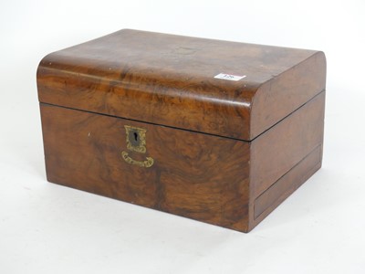 Lot 126 - A Victorian burr walnut vanity case, the...